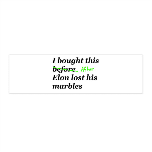 Humorous Elon Musk Bumper Sticker | Fun Car Decal